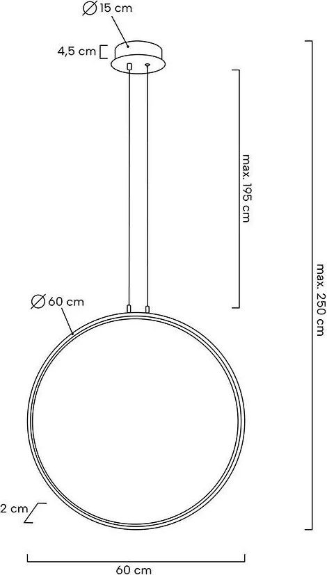 KING HOME MSE010100372 CIRCULO Modern Led Függesztett Lámpa Fekete LED IP20