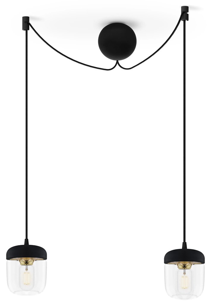Lámpabúra függeszték Cannonball black cluster 2 Ø 12cm L 2,5 m - UMAGE