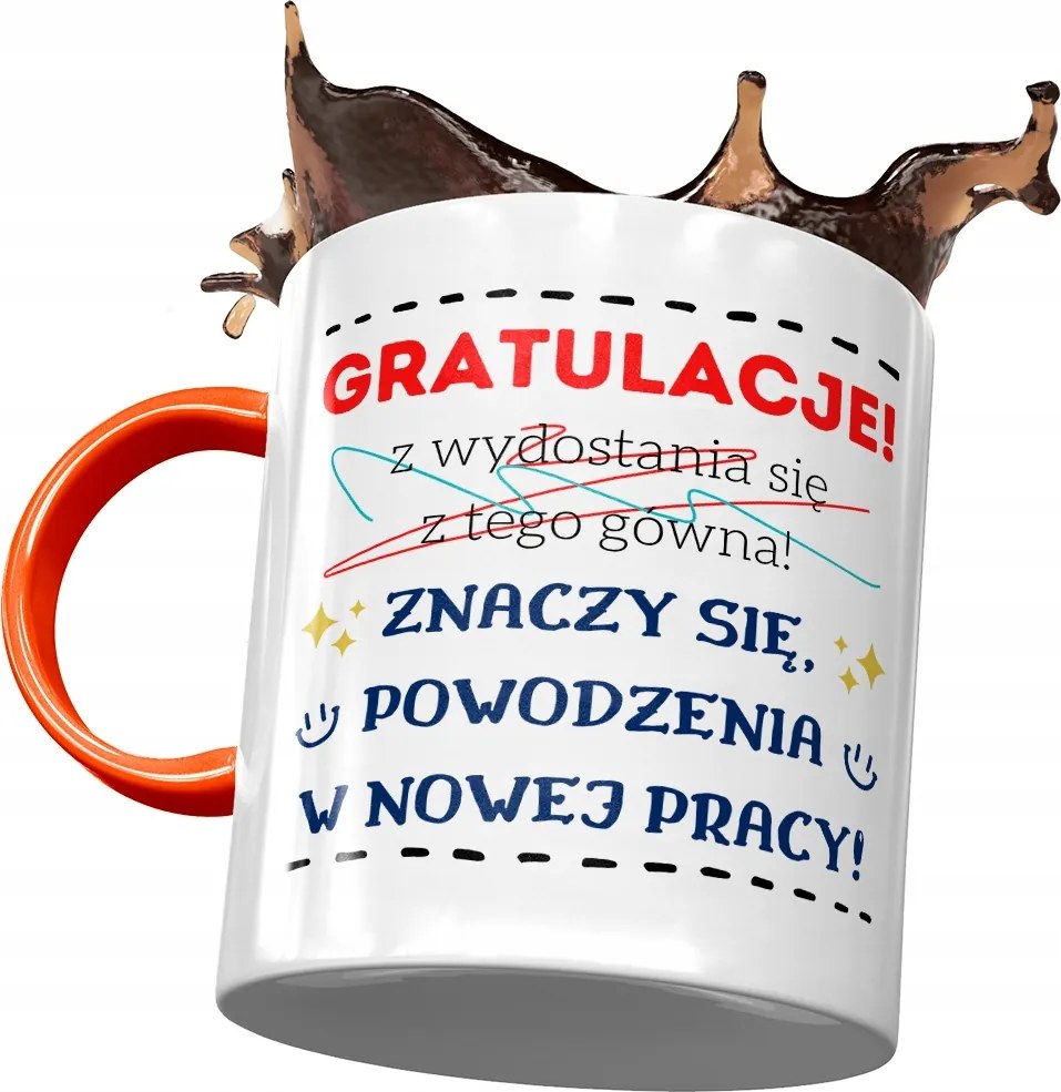 Narancssárga bögre Búcsú a munkából Ajándék Nyomtatott Fotóval