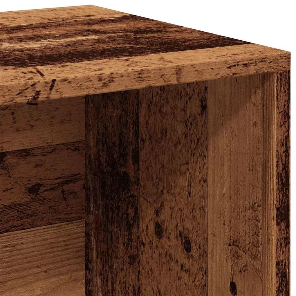 LP antik fa színű szerelt fa tárolódoboz 69,5 x 34 x 36 cm