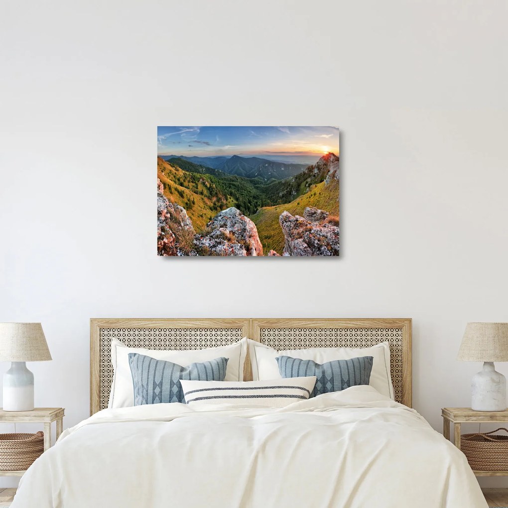 Üveg kép - Hegyi táj (70x50 cm)