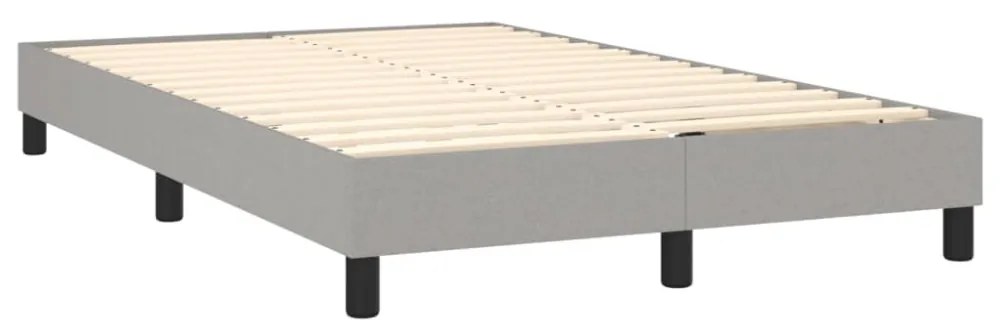 világosszürke szövet rugós és LED-es ágy matraccal 120 x 200 cm