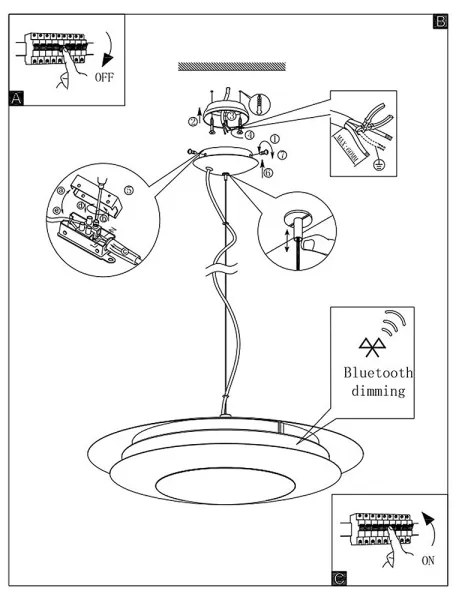 Eglo 96979 - MONEVA-C LED RGB függeszték 1xLED/27W/230V