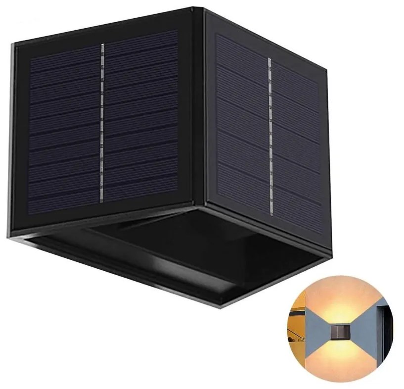 Greenlux LED Napelemes fali lámpa CUBUS 2xLED/1,5W/3,7V 1500 mAh IP54 GXSO024