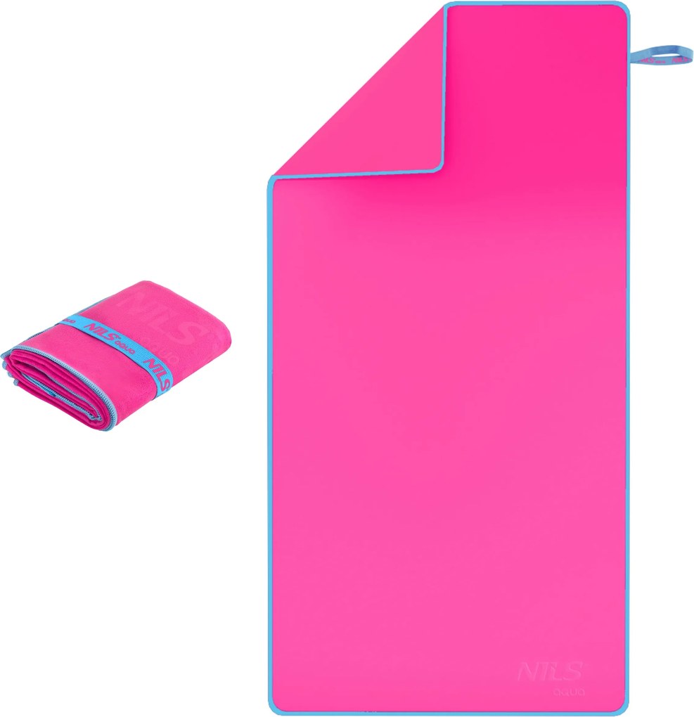 Sporttörölköző Téli Rozmár Medence 140x70 Mikroszálas Rózsaszín Nils