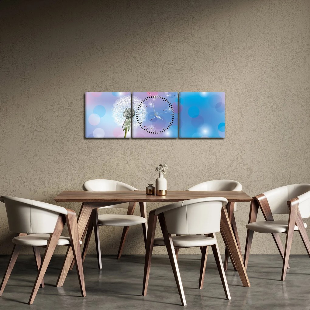 Kép - Pitypang a szélben (órával) (90x30 cm)