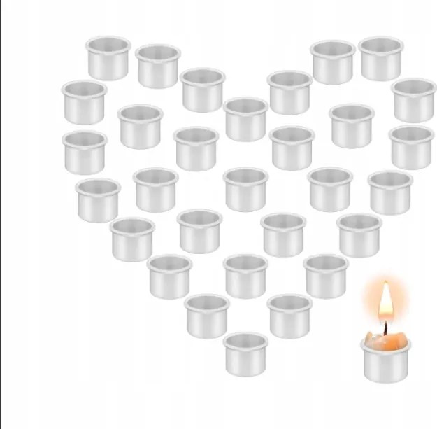 Kis Gyertyatartók Fém 20db Kerek Üres Gyertyák