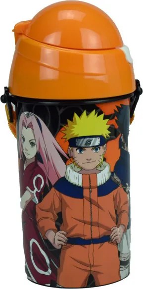 Naruto Fire műanyag szívószálas kulacs akasztóval 500 ml