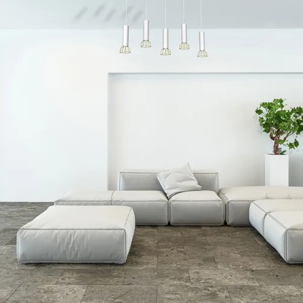 Csillár zsinóron DANTE 5xGU10/25W/230V fehér/arany