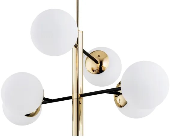 Argon 5041 - Csillár rúdon CAMERON 8xE27/15W/230V sárgaréz/fekete