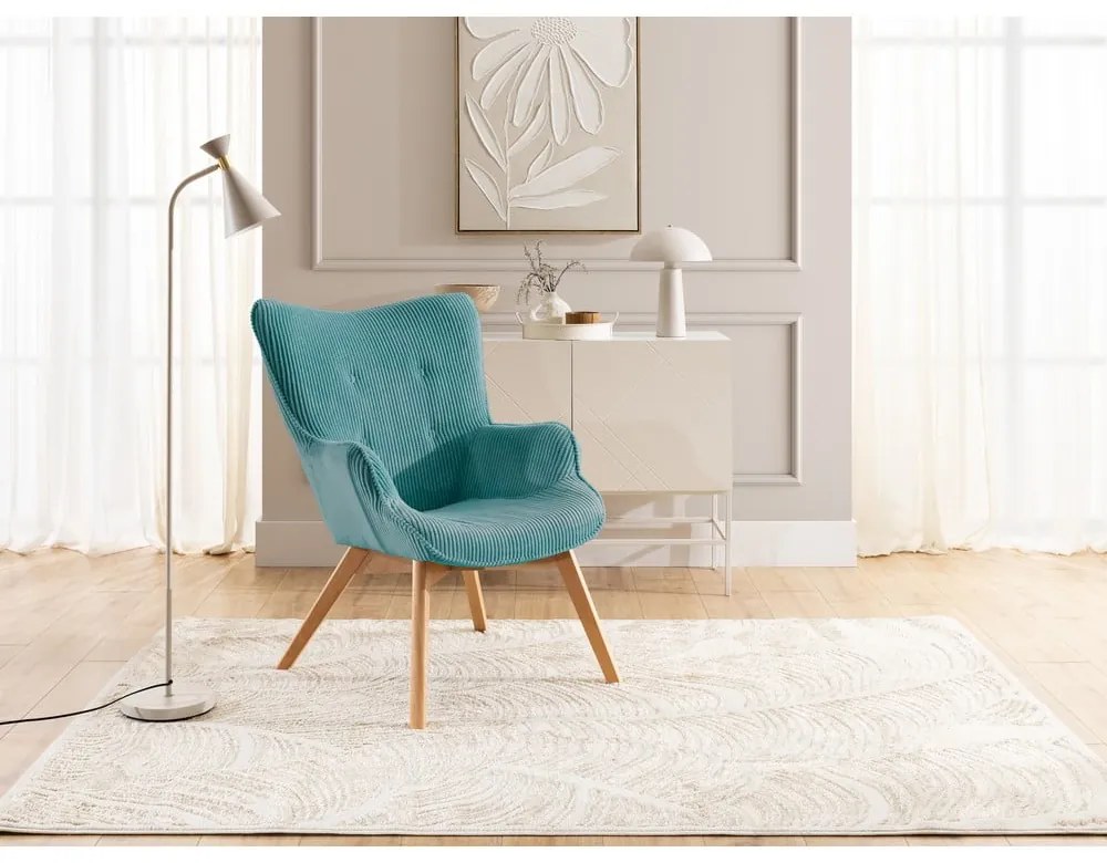 Türkiz kordbársony fotel Niko – Ropez