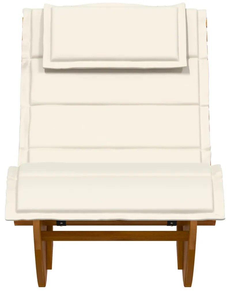 Napozó párnával 2 pcs Barna 60 x 154 x 74cm Tömör akácfa