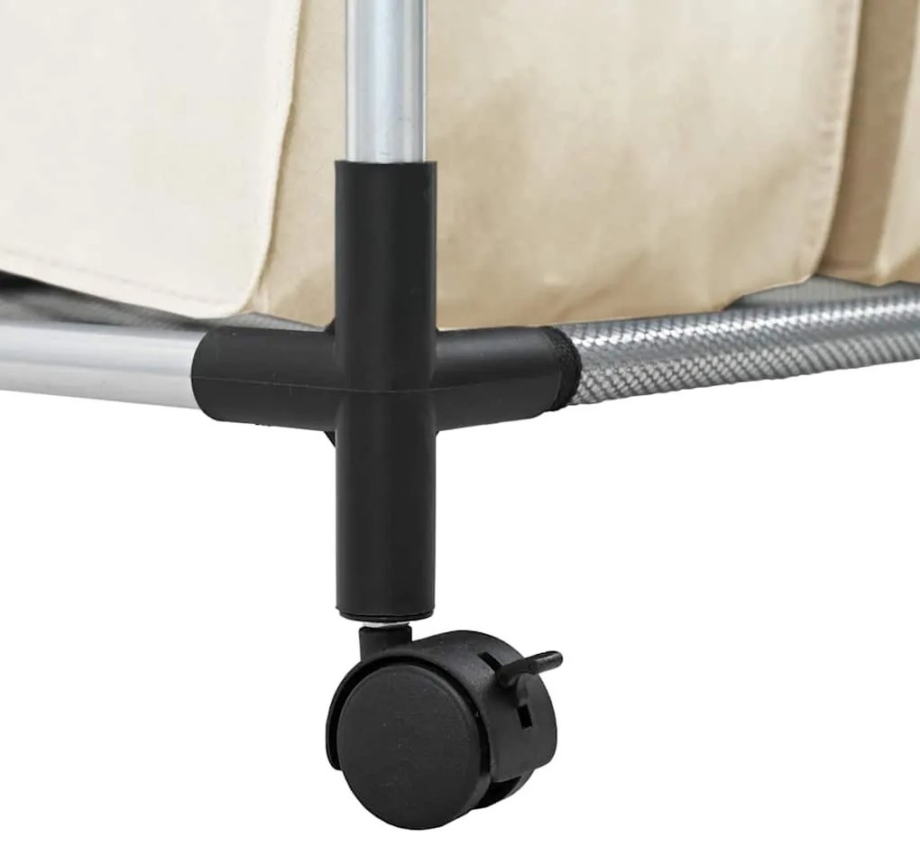 krémszínű acél szennyesszortírozó 4 zsákkal