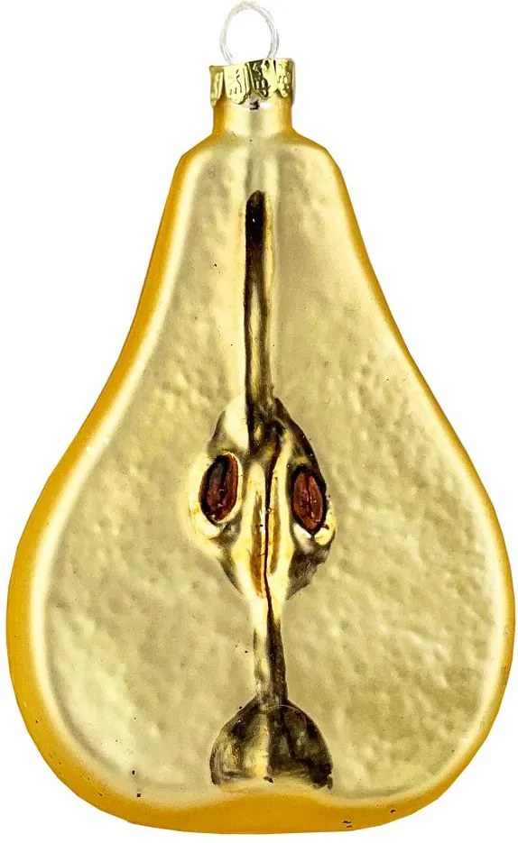 Karácsonyfadísz Folkstar retro körte, kézzel készített üveggömb