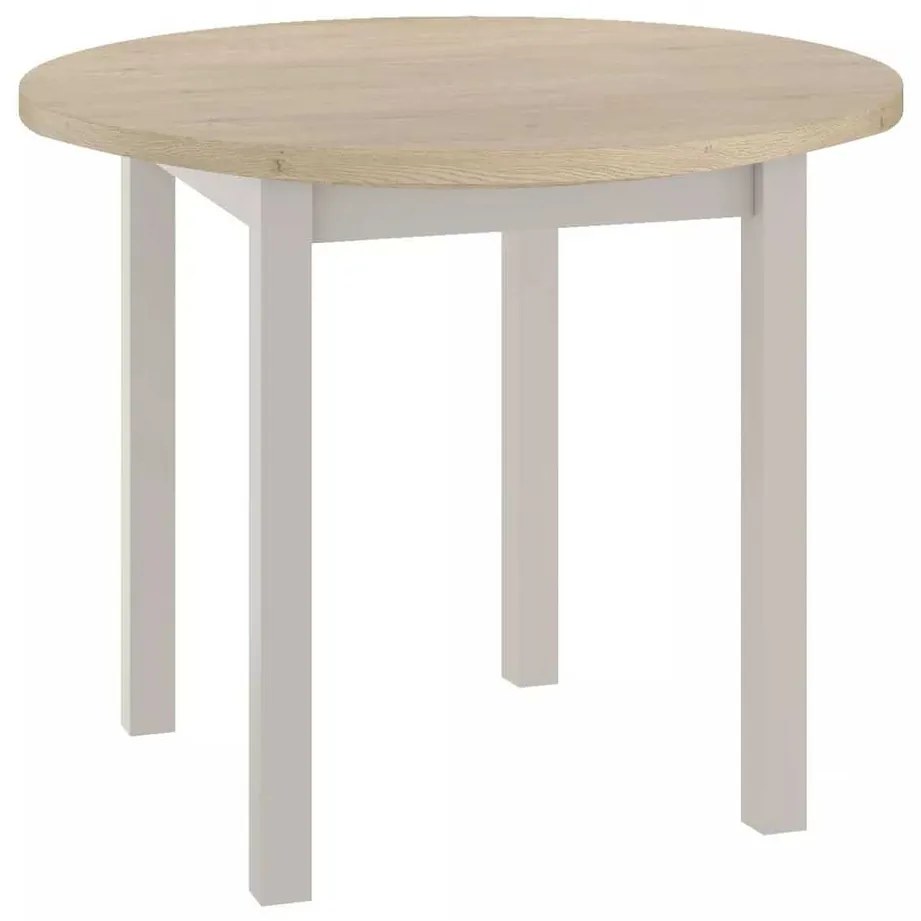 Adam étkezőasztal - 80 cm átmérő, cremona tölgy / krém