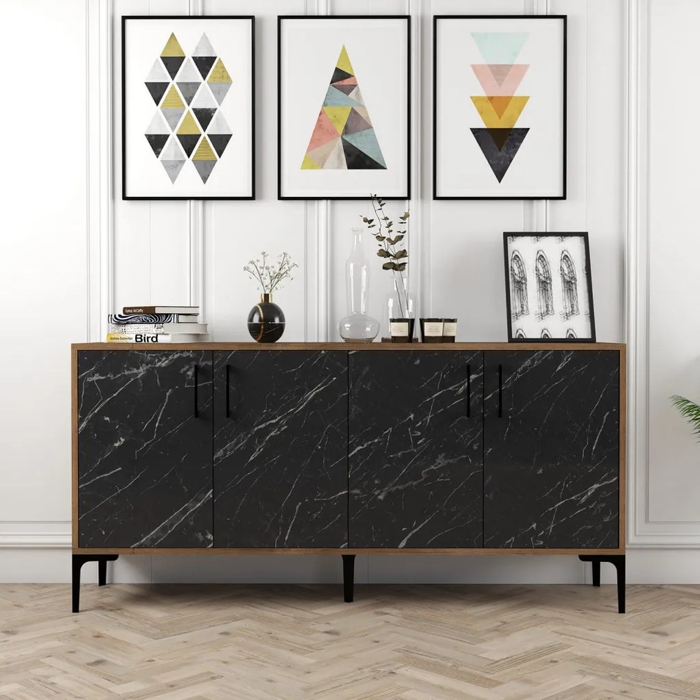 Kiev 160 - Walnut, Black Marble