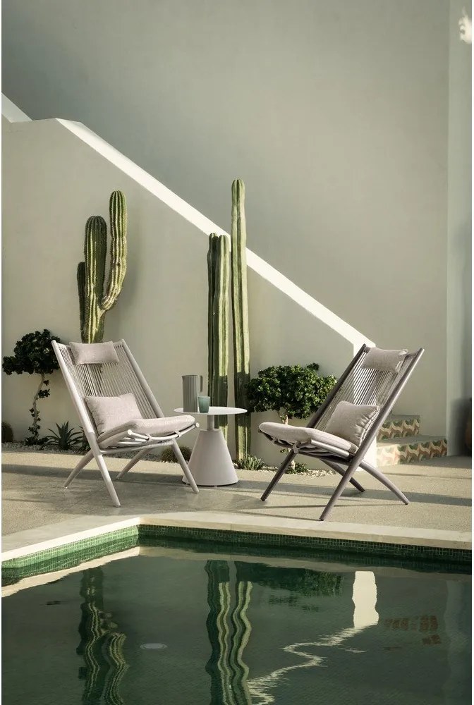 Bézs fém kerti fotel Aloha – Bizzotto