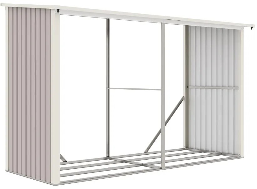 G21 WOH 682 tüzifa tároló - 302 x 119 cm, szürke