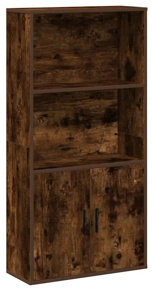 füstös tölgy színű szerelt fa könyvszekrény 60x24x120 cm
