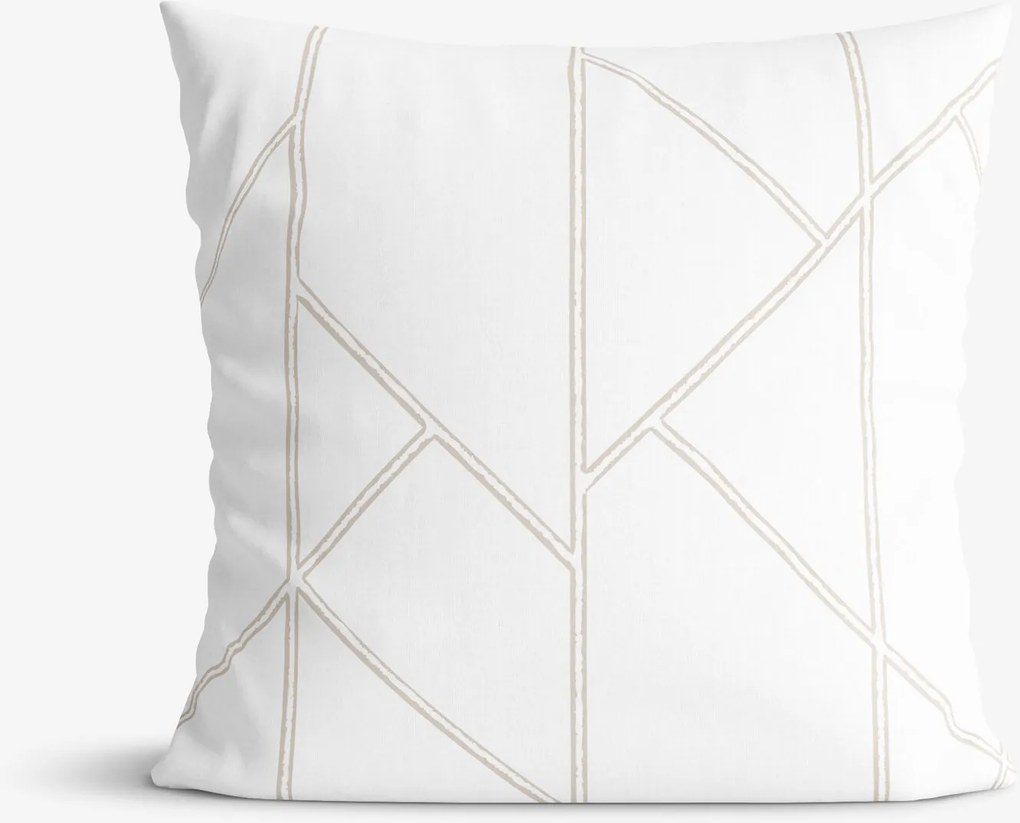Goldea pamut párnahuzat - geometriai vonalak fehéren 70 x 90 cm