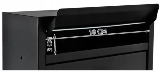 Postaláda 21,7x32 cm fekete