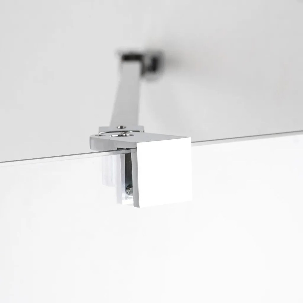 Stuxi Verona Fix 200 cm (120+80) széles csukló zuhanyajtó fix fallal, 6 mm vízlepergető üveggel, króm profillal, 195 cm magas