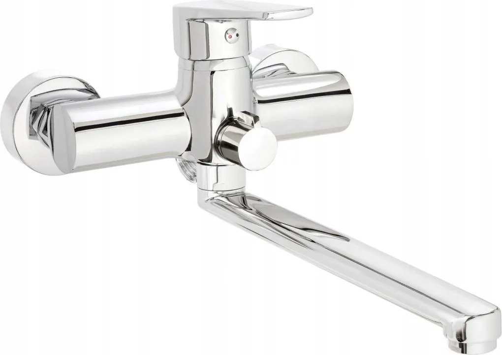 Tubo fali mosdó- és kádcsaptelep, hosszúkás kifolyóval csatlakoztatható