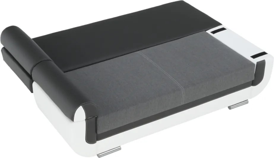 Kanapé, textilbőr fehér+szürke/szürke szövet, KARDYN