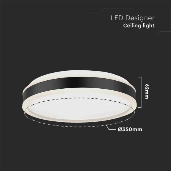LED Mennyezeti lámpa LED/18W/230V 4000K átm. 35 cm fekete