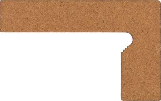 Csempe lépcsőlapi lábazat jobbra/balra Gresan Gresan Albarracin narancs 40x25 cm GRASCSKFP4230