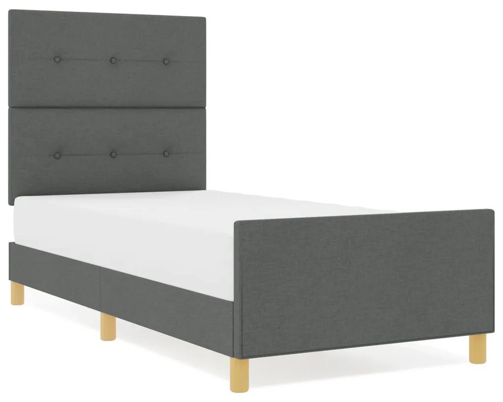 Ágykeret Sötétszürke 80x200 cm Textil