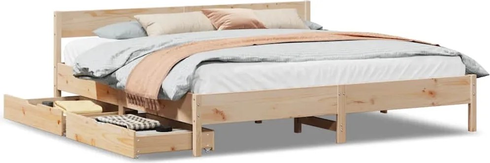 vidaXL tömör fenyőfa ágy matrac nélkül 200 x 200 cm