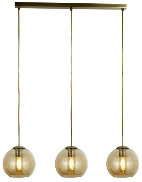Searchlight 1623-3AM - Csillár zsinóron PENDANT 3xE27/40W/230V arany