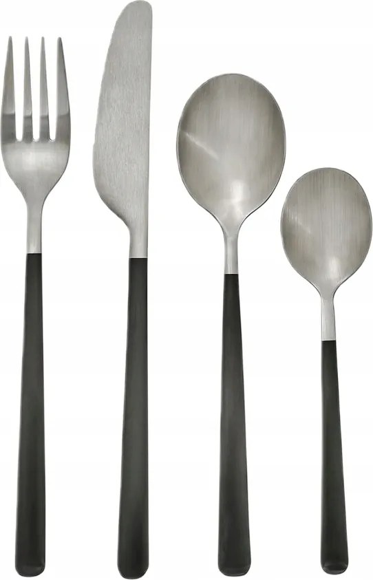 Rozsdamentes evőeszköz szett 6 személyes 24 db-os Löftesrik fekete