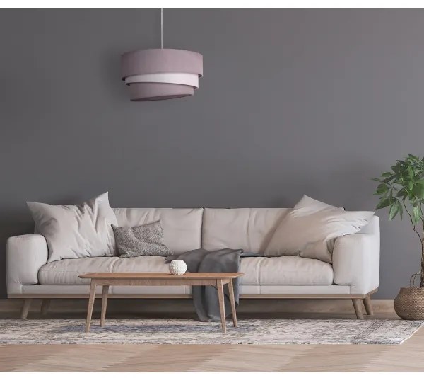 Duolla - Csillár zsinóron TRIO 1xE27/40W/230V átm. 45 cm szürke/fehér