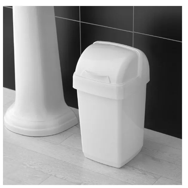 Roll Top fehér szemetes, 22,5 x 23 x 42,5 cm - Addis