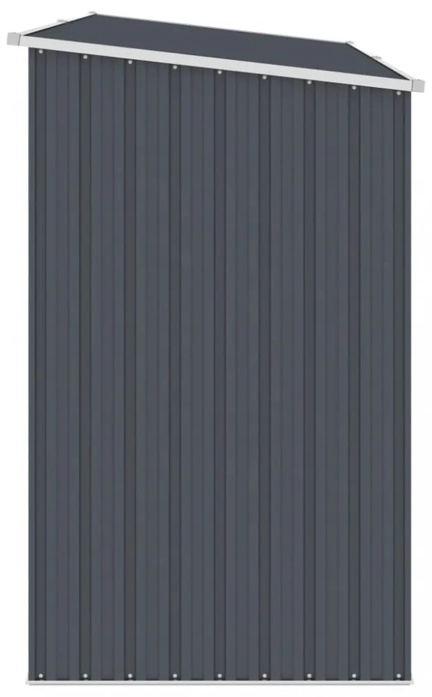 antracitszürke horganyzott acél kerti tűzifatároló 245x98x159cm