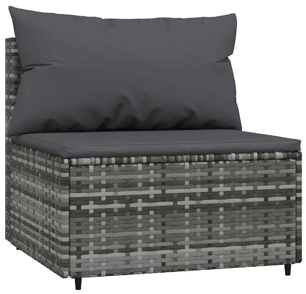 3 részes szürke polyrattan kerti ülőgarnitúra párnákkal