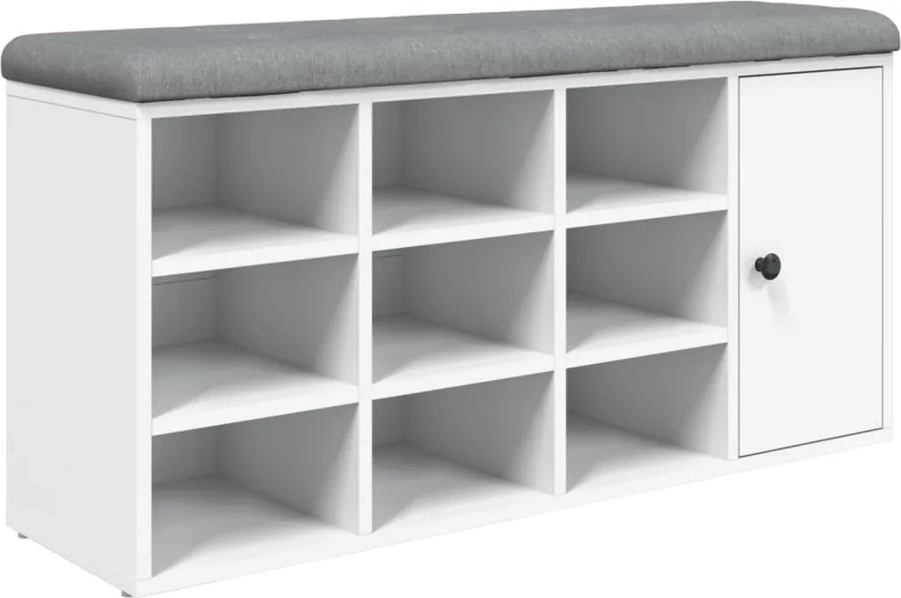 vidaXL fehér szerelt fa cipőtároló pad 102 x 32 x 50 cm