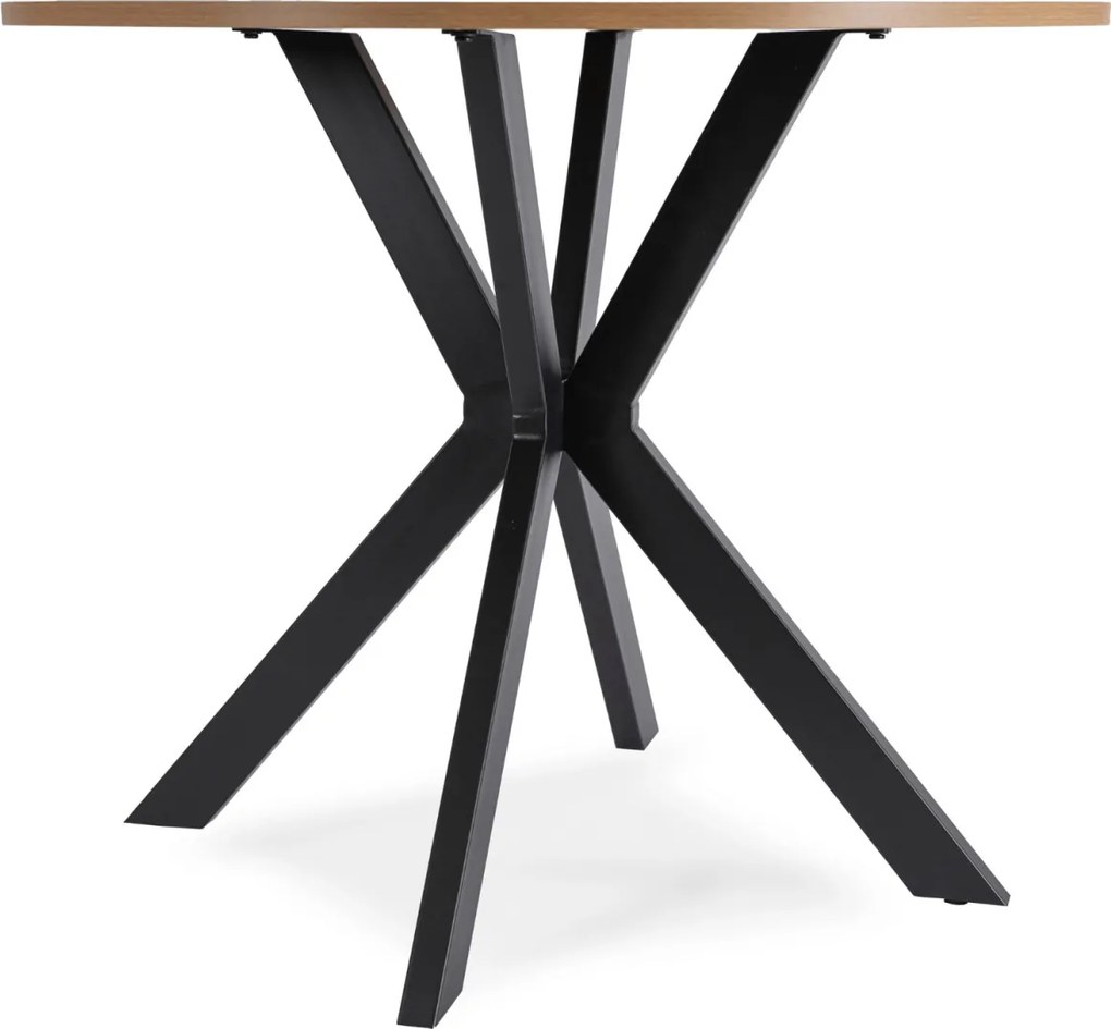Étkezőasztal 80 cm méretben, arany tölgy/fekete színben LAUREN