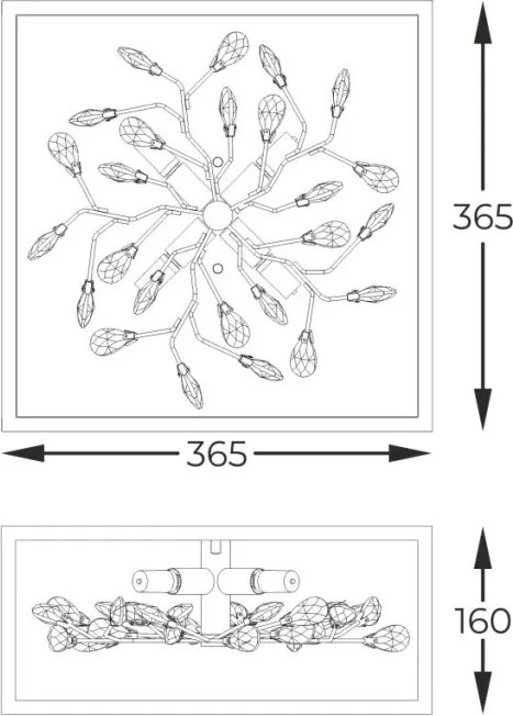 ZUMA LINE C0578-04A-B5TF SPRING Kristály Mennyezeti Lámpa Fekete, Arany G9 IP20