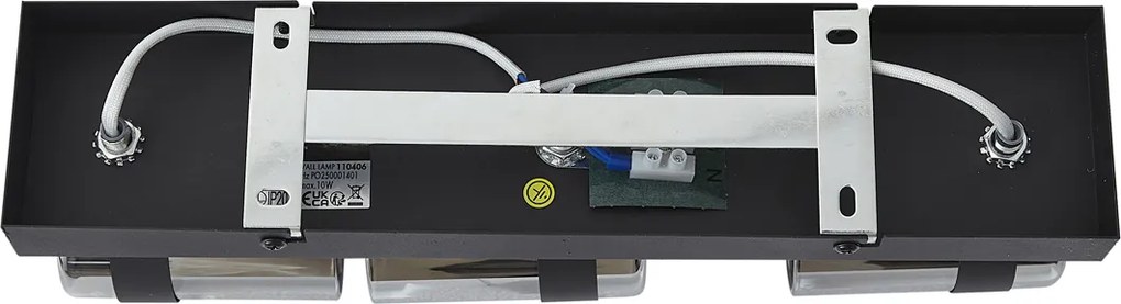 Fekete mennyezeti spotlámpa füstüveggel, 3 lámpás, forgatható és dönthető - Gianni