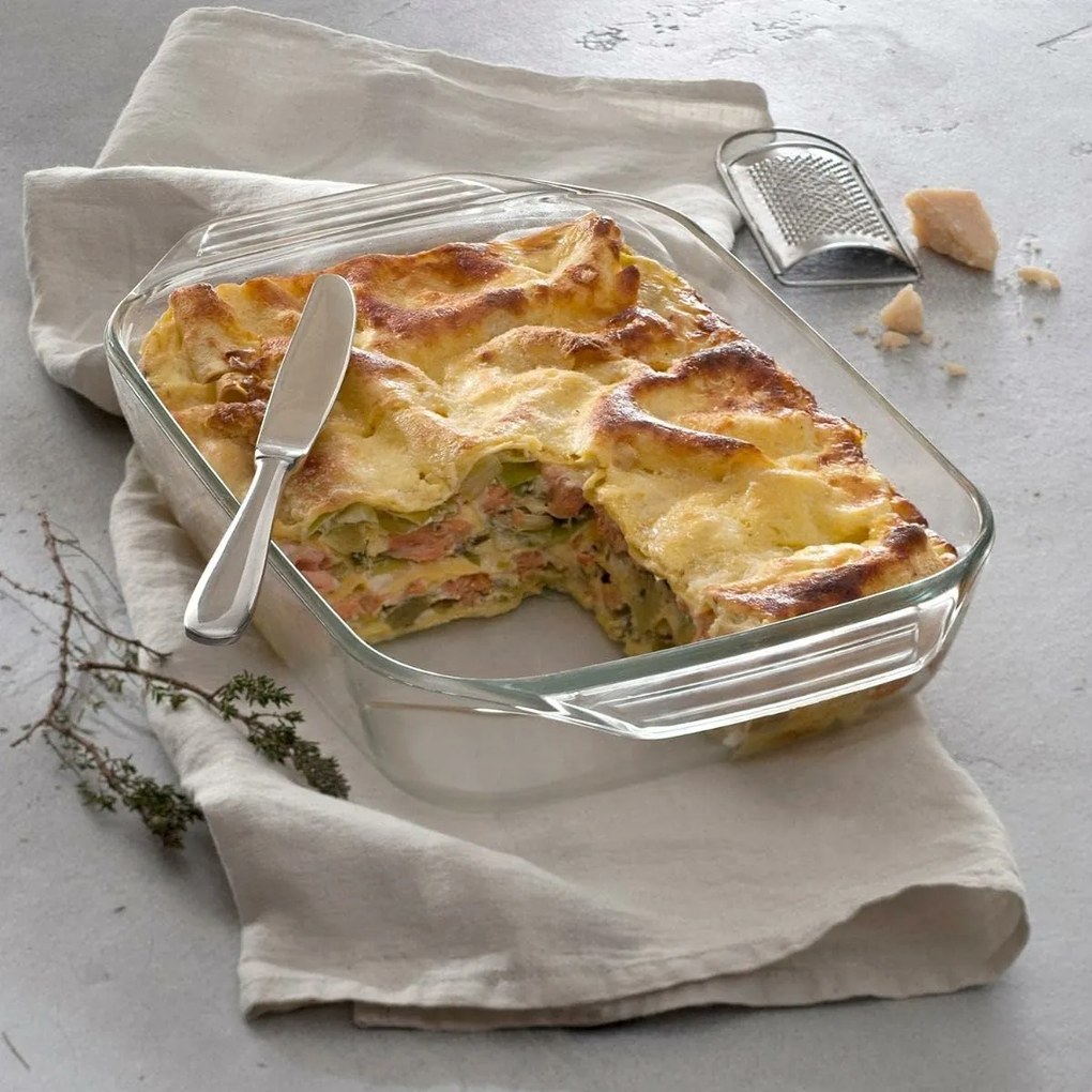 Pyrex üveg sütőedény 4 l, 39 x 25 x 7 cm, 39 x 25x 7 cm, 4 l