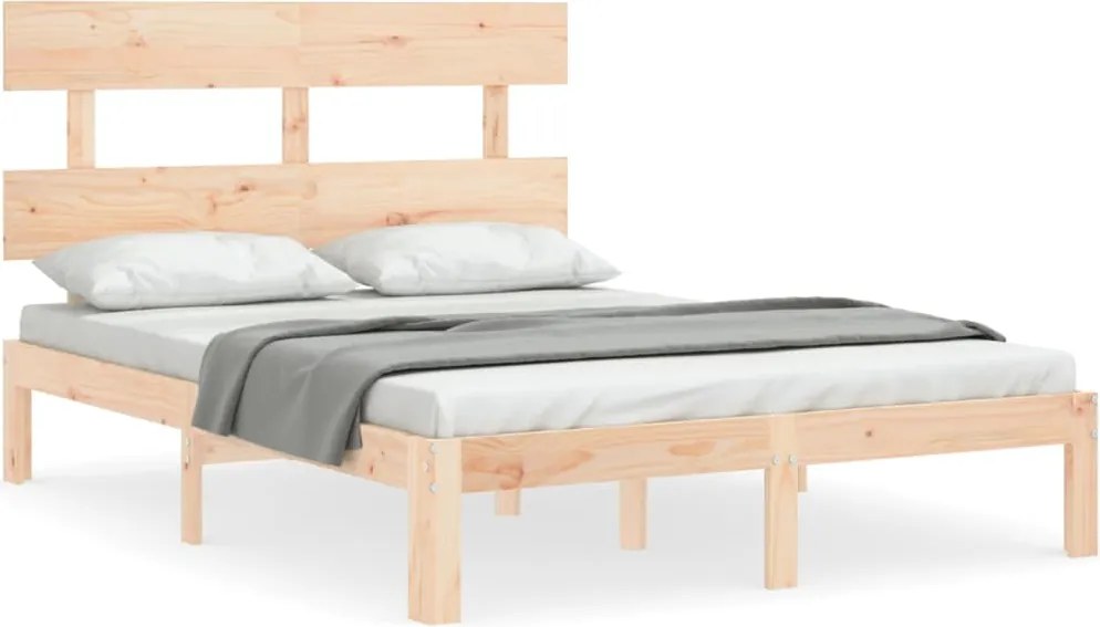 vidaXL tömör fenyőfa ágy matrac nélkül 140 x 190 cm