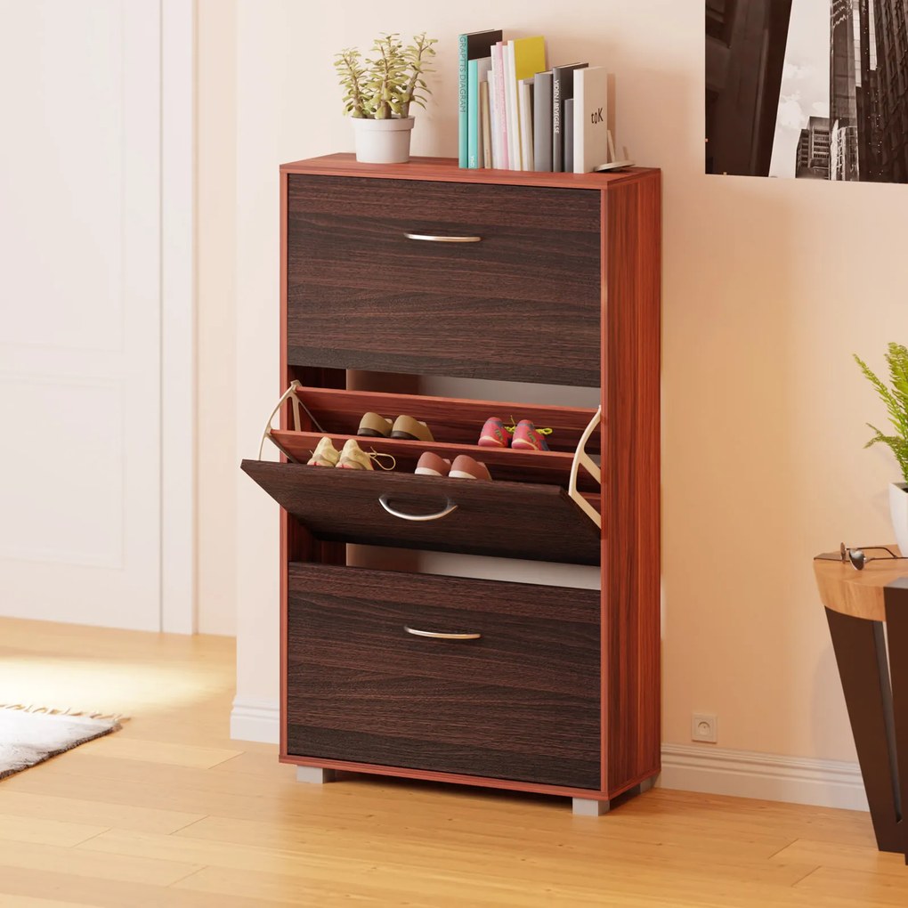 Casaria® Cipősszekrény 115x60x24 cm - barna