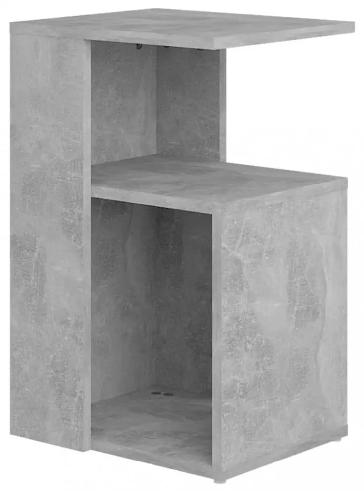betonszürke szerelt fa kisasztal 36 x 30 x 56 cm