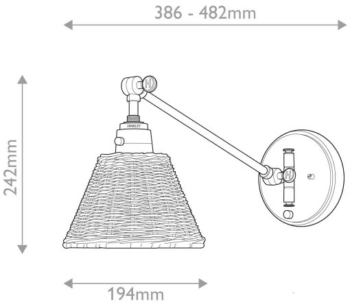 Hinkley HK-ARTI-1W-BK-NR-Fali spotlámpa ARTI 1xE27/60W/230V fekete/barna