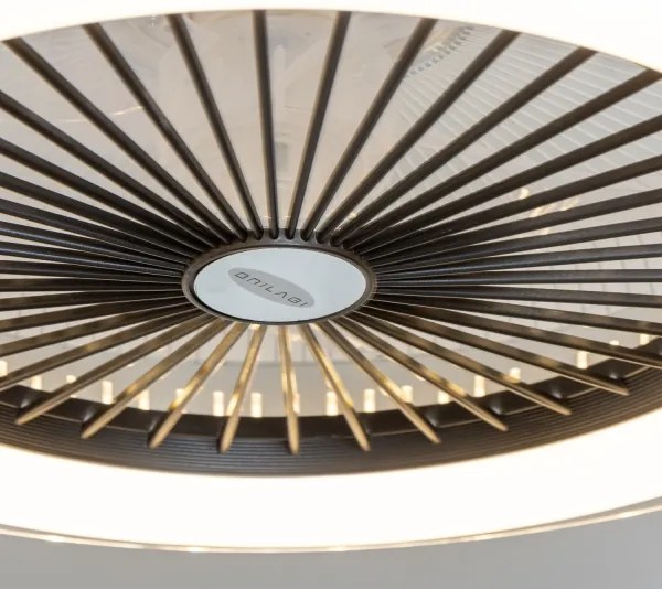 Brilagi - LED Dimmelhető lámpa ventilátorral RONDA LED/48W/230V fekete + távirányító