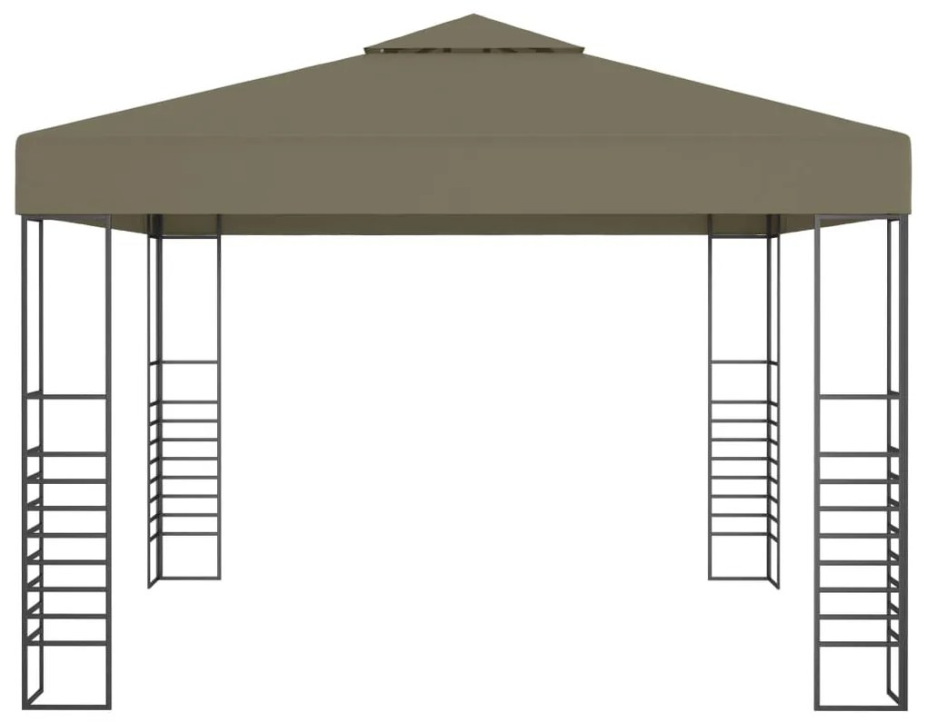 Tópszínű kerti pavilon LED fényfüzérrel 3 x 3 m