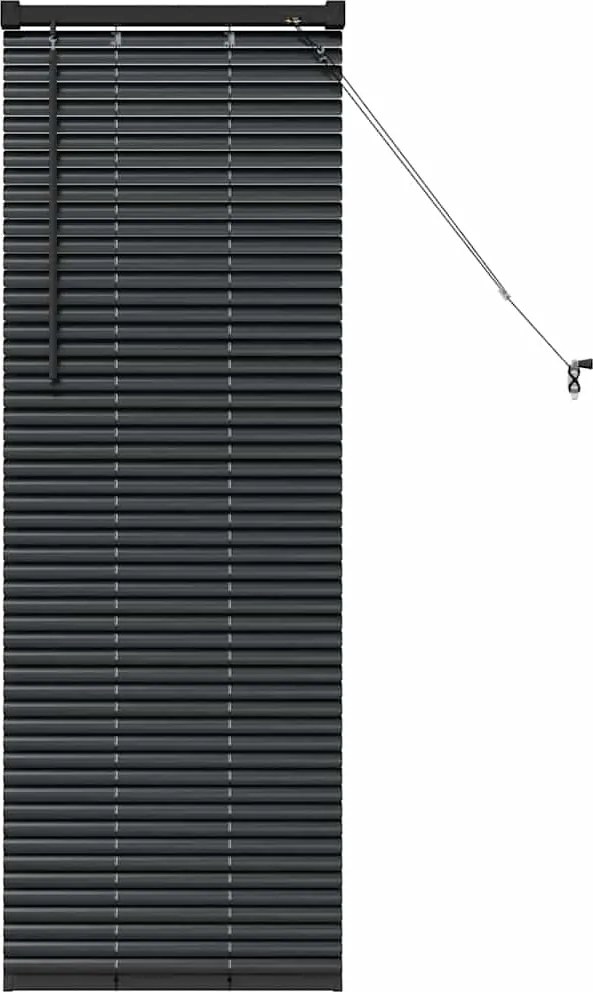 vidaXL Zsalugáter Redőnyök Fekete 130 x 45 cm Alumínium